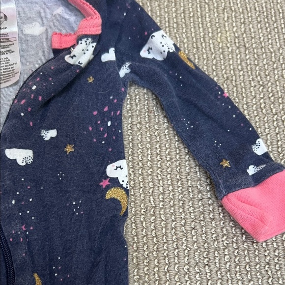GERBER One Piece Pajama - Navy and Pink - Picture 5 of 7